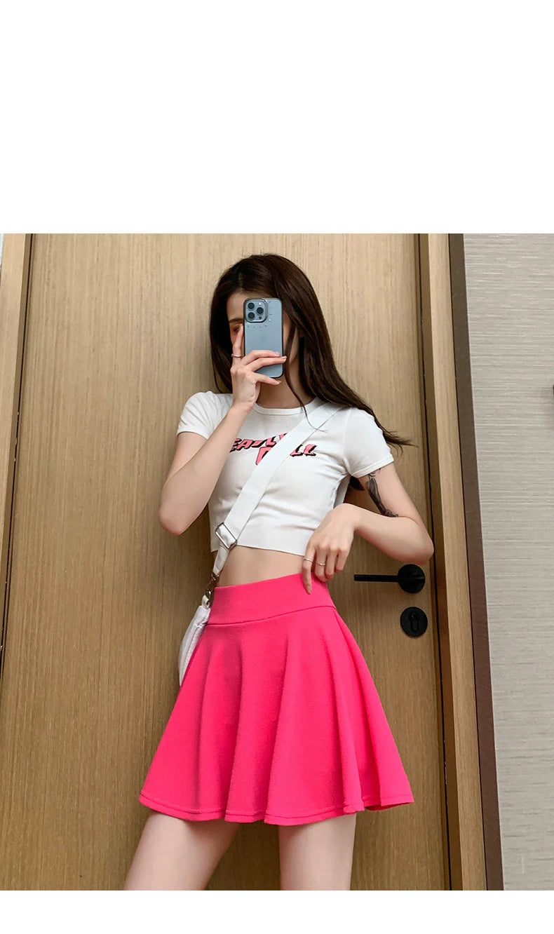 Summer Women's Skirts Fashion Sexy Mini Elastic Pleated Sun Skirts For School Girl Uniform Korean Black High Waist Tennis Skirts - Buy online at  Vibe In Cart.