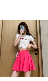 Summer Women's Skirts Fashion Sexy Mini Elastic Pleated Sun Skirts For School Girl Uniform Korean Black High Waist Tennis Skirts - Buy online at  Vibe In Cart.