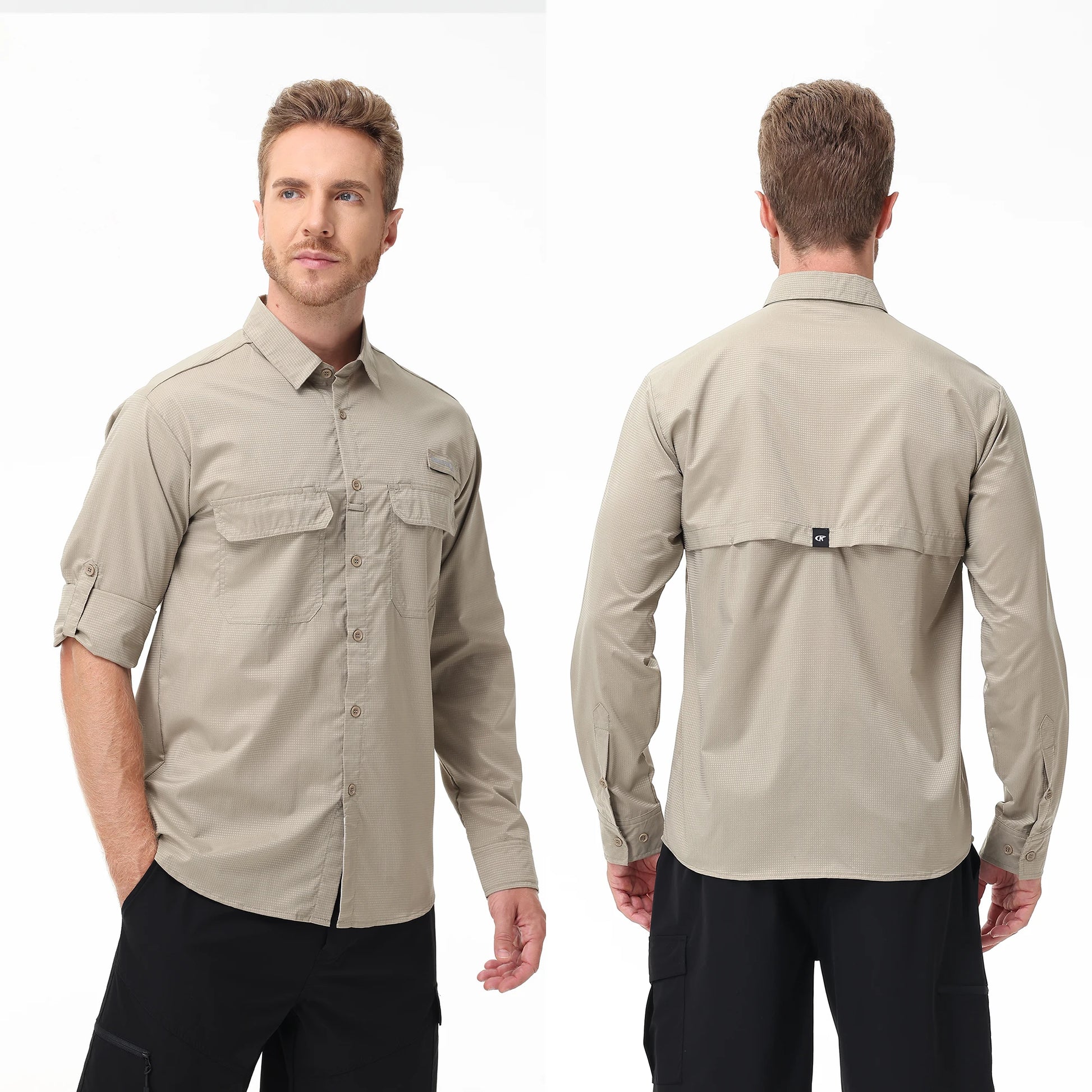 Summer Men's UPF 50+ Casual Long Sleeve Fishing Shirts, Lightweight Tactical Button Down Shirt with Breathable Back Mesh - Buy online at  Vibe In Cart.
