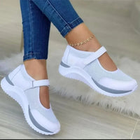 Zapatos De Suela White De Punto De Cabeza Redonda Para Mujer, Zapatillas Informales De Rejilla, Talla Grande 36-43 Women Shoes - Buy online at  Vibe In Cart.