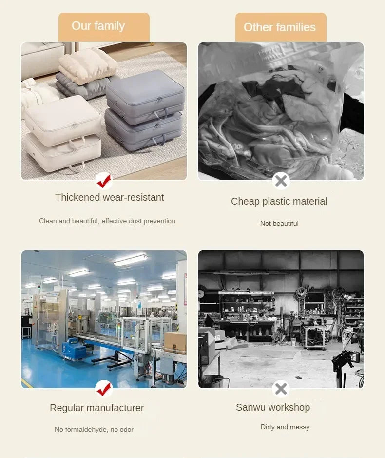 Foldable Polyester Compression Packing Bag for Clothes and Travel Storage, 1-10 Pieces