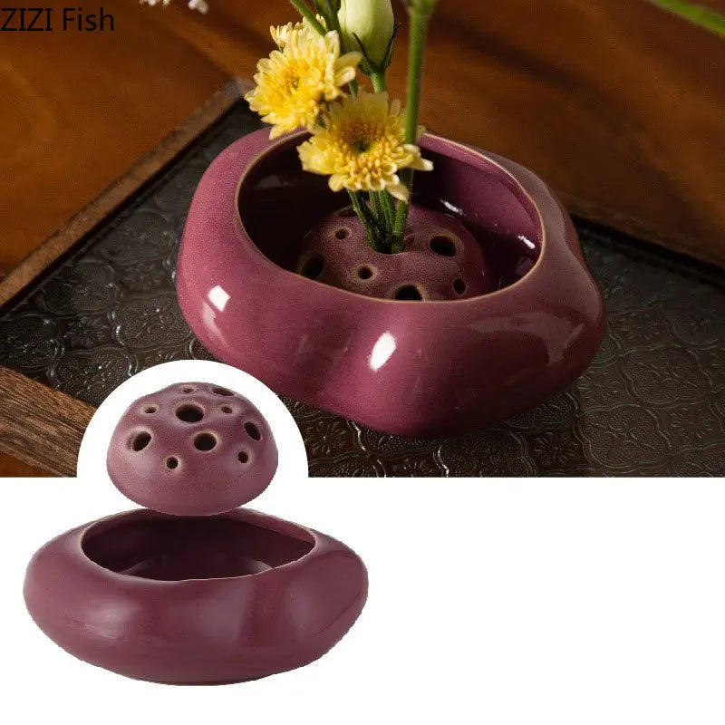 Simplicity Lotus Seedpod Ceramic Vase Artificial Flower Decorative Flowers Pots Desk Decoration Floral Arrangement Modern Decor - Buy online at  Vibe In Cart.