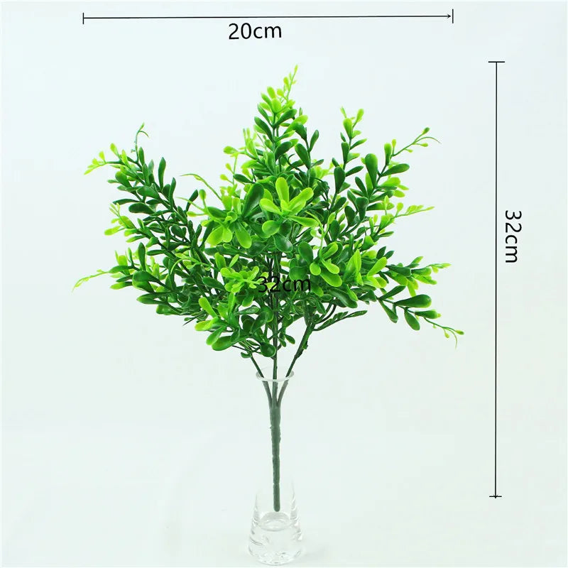 Artificial Plastic Fern Grass Plants for Home and Wedding Decor, Green