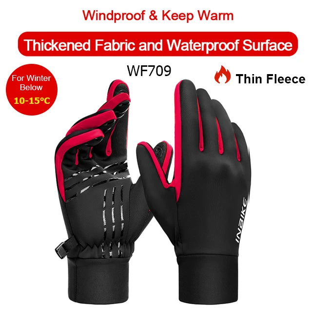 Winter Cycling Gloves For Men And Women Warm Fleece Waterproof Touchscreen