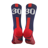 Yellow and Blue Polyester Breathable Sports Socks for Football
