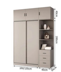 Solid Wood Sliding Door Wardrobe for Adult Bedroom Use