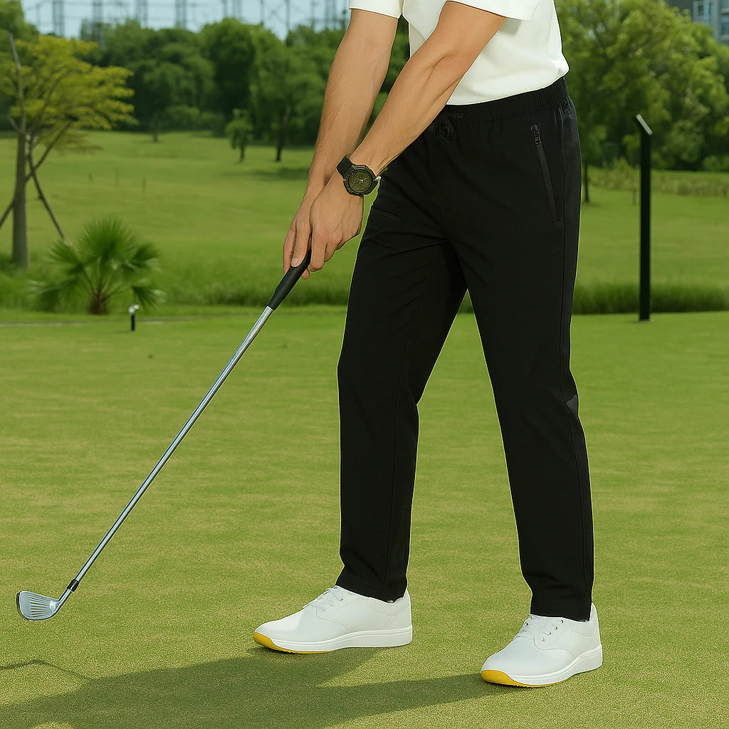 Golf Pants for Men Summer Thin Quick Dry Stretchy Pants Men Drawstring Casual Zippered Pockets Outdoor Trousers Summer Pants Men - Buy online at  Vibe In Cart.