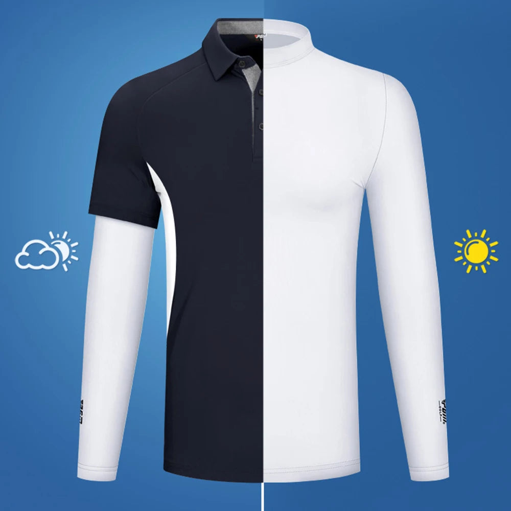 PGM Golf Apparel Men Sunscreen Clothing Ice Silk Long Sleeve Top Ice Feel Anti UV Cool Breathable High Elasticity Sports T-shirt - Buy online at  Vibe In Cart.