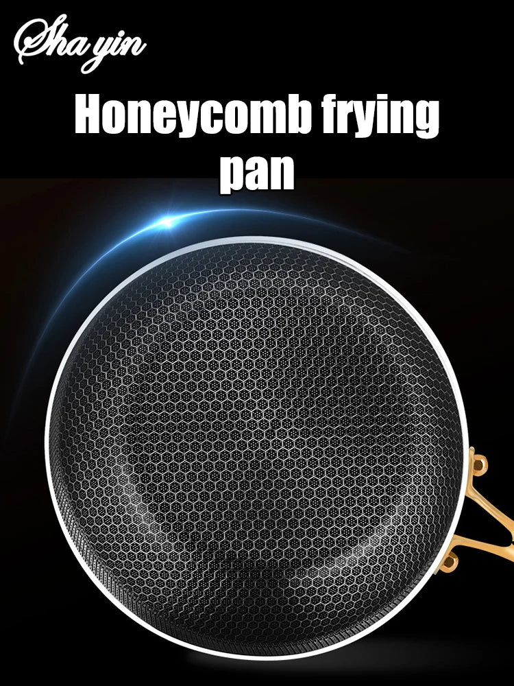 316 Stainless Steel Frying Pan Wok Non-stick Cooking Honeycomb Steak Gas Stove Pot Induction General Saucepan Kitchen Cookware - Buy online at  Vibe In Cart.