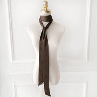Women's Long Narrow Solid Color Polyester Scarf 190x5cm