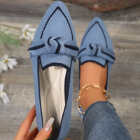 Women Flats 2024 New Knitted Slip Breathable Comfortable Solid Color Shoes Casual Pointed Toe Walking Loafers Sneakers Women - Buy online at  Vibe In Cart.
