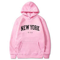 Men Women New York U.S.A City Hoodies Fashion Letter Printed Graphic Sweatshirts Loose Casual Harajuku Hooded Pullover Sportwear - Buy online at  Vibe In Cart.