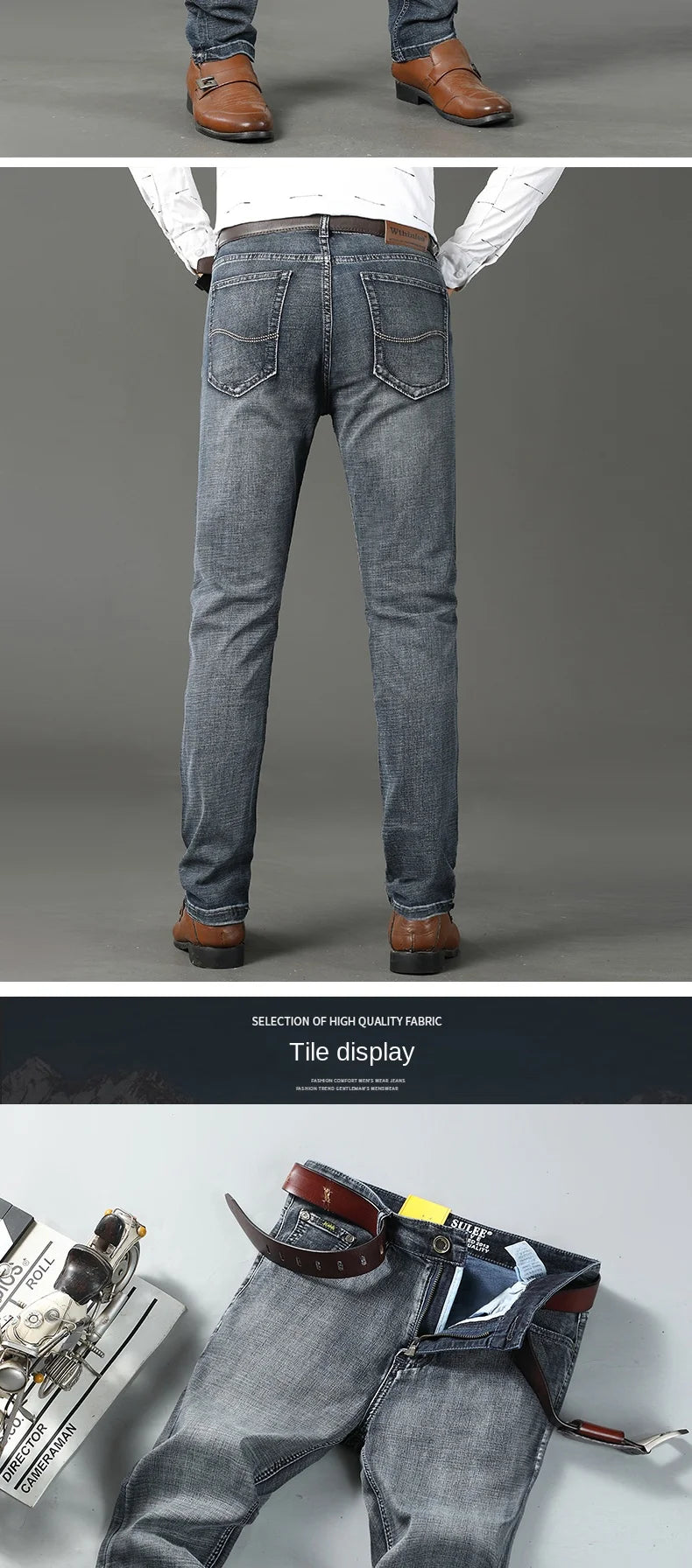 Wthinlee Slim Washed Jeans Casual Straight Stretch Fashion Classic Blue Black Work Denim Trousers Male Brand Clothing - Buy online at  Vibe In Cart.