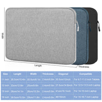 Nylon Laptop Sleeve Case for 11, 13, 15, and 16 Inch Laptops