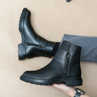 Men Boots New Handmade Dark Brown Pu Leather Ankle Zipper Dress Office Boots for Men - Buy online at  Vibe In Cart.