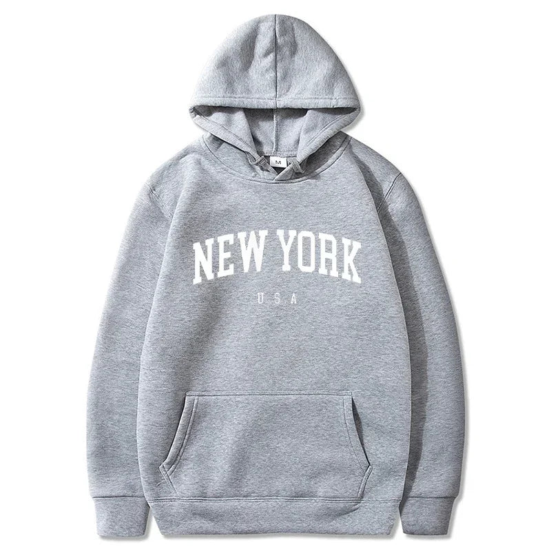 Men Women New York U.S.A City Hoodies Fashion Letter Printed Graphic Sweatshirts Loose Casual Harajuku Hooded Pullover Sportwear - Buy online at  Vibe In Cart.