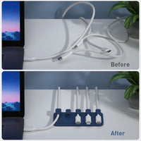 5-Pack Silicone Magnetic Cable Clips for Desktop and Wall