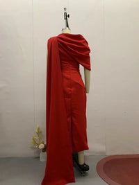 Women's Mid-Calf O-Neck Polyester Tatting Weave Dress with Three-Dimensional Decoration