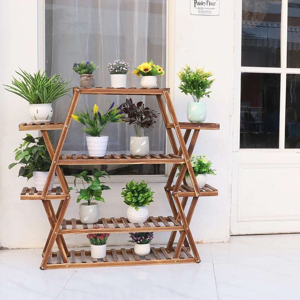 Extra Large Multi Tier Wood Flower Rack Plant Stand Bonsai Shelf Indoor Outdoor - Buy online at  Vibe In Cart.