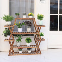 Extra Large Multi Tier Wood Flower Rack Plant Stand Bonsai Shelf Indoor Outdoor - Buy online at  Vibe In Cart.