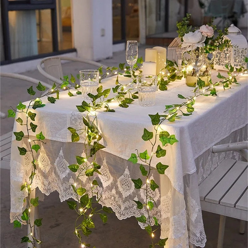 2M Green Leaf String Lights Artificial Ivy Vine Fairy Light Wedding Party Decoration Christmas Home Room Decor Wall Plant Wreath - Buy online at  Vibe In Cart.