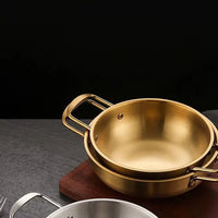 Stainless Steel Saucepan Dry Pots Home Cooking Seafood Rice Pot Paella Pan Picnic Snack Plates Cookware with Handle for Kitchen - Buy online at  Vibe In Cart.