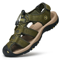 Men's Genuine Leather Sandals Casual Outdoor Beach Roman Style Sizes 38-48