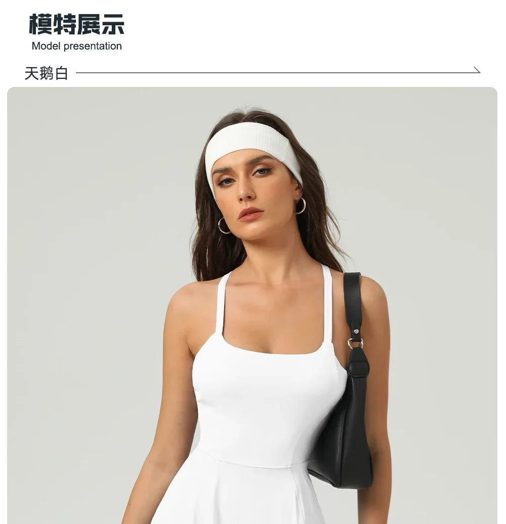 Ice Sensation Tennis Dresses Women Summer Breathable Slim Sport Active Dresses Outdoor Soft Yoga Golf  Workout Clothes 2025