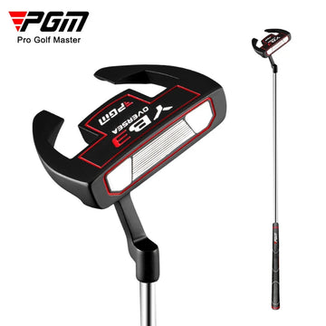 Men's Right-Handed Golf Putter with Aiming Line in Black and Red