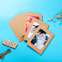 10Pcs DIY Craft Paper Photo Frame With Clips and Rope Wall Photo Frame Hanging Picture Album Home Decor Wedding Happy Birthday - Buy online at  Vibe In Cart.