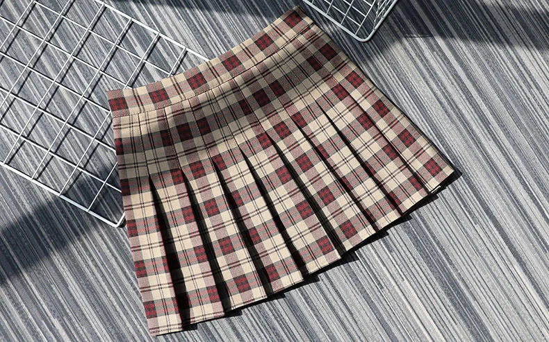Plaid Half Length Skirt Women's A-line Short Skirt High Waist Girl Skirt Ropa Mujer Mini Skirts Clothes for Women