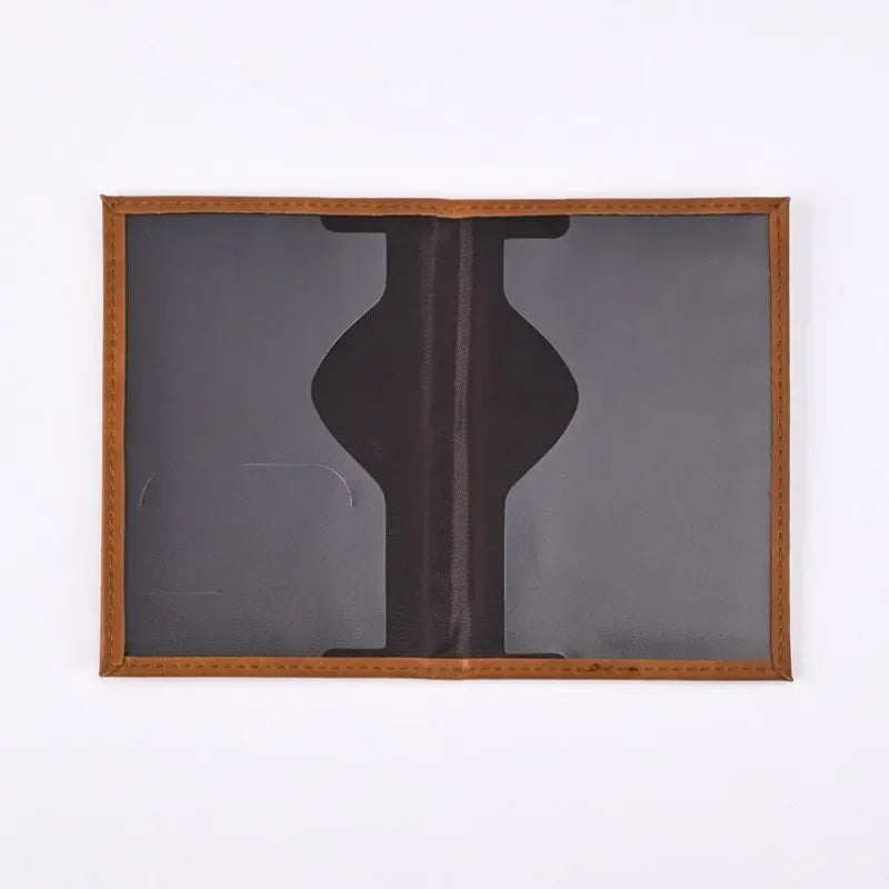 Solid PU Leather Passport Holder Wallet Card Case for Travel