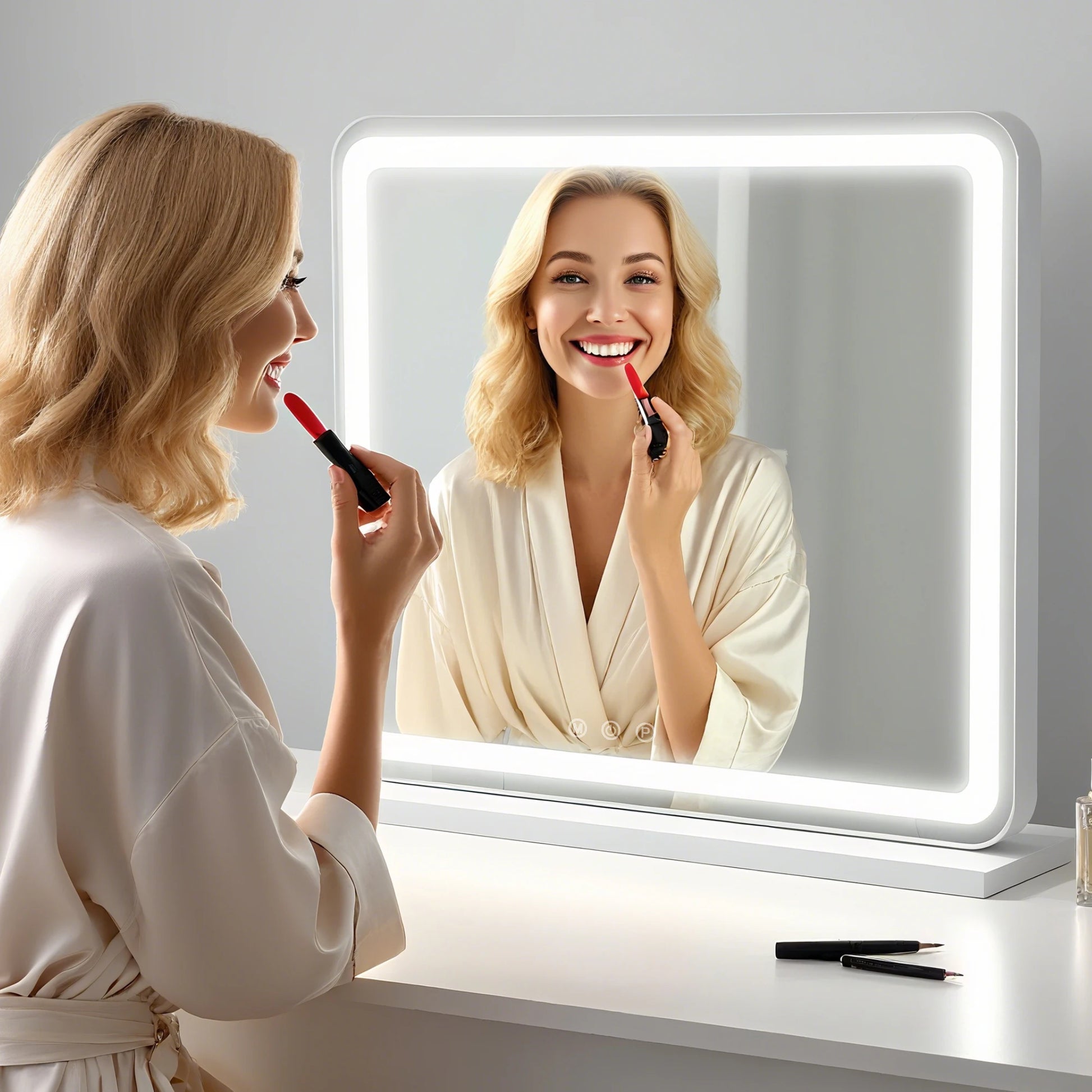 JHK LED Vanity Mirror with Lights Aluminum Frame Bathroom Mirror Dimmable 3 Color Modes Makeup Mirror Memory Function Bedroom - Buy online at  Vibe In Cart.