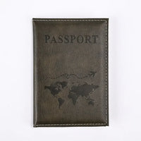 Solid PU Leather Passport Holder Wallet Card Case for Travel