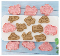 8 Pcs/set Cookie Cutters Plastic 3D Cute Cartoon Pressable Biscuit Mold Cookie Stamp Kitchen Baking Pastry Bakeware - Buy online at  Vibe In Cart.