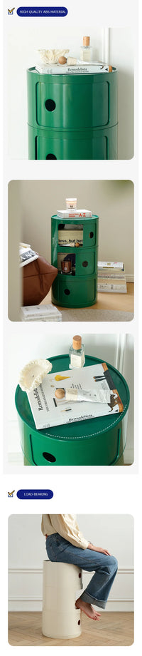 Round bedside table nordic plastic Bedside cabinet for bedroom small side end table nightstand Storage locker - Buy online at  Vibe In Cart.