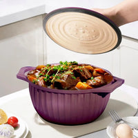 5-Quart Fig-Colored Enameled Cast Iron Dutch Oven with Lid, Premium Enameled Cookware - Buy online at  Vibe In Cart.