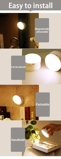 Night Light USB Motion Sensor Charging Round Energy-saving Led Lamp Bedroom Light Corridor Home Bathroom wall lights night light - Buy online at  Vibe In Cart.