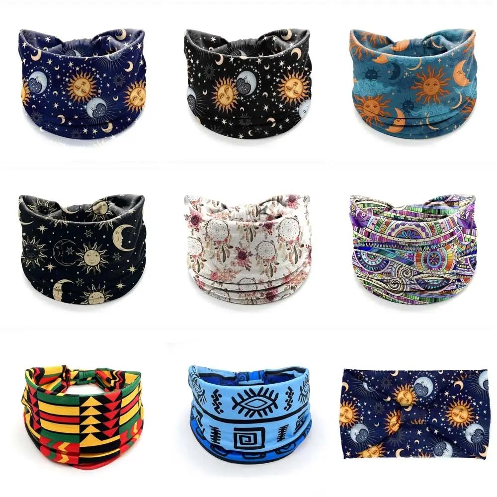 Bohemia Print Wide Headbands New Vintage Elastic Knot Turban Headwrap for Women Girls Soft Print Yoga Bandana Hair Accessories - Buy online at  Vibe In Cart.