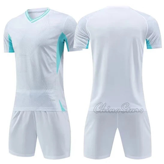 Unisex Short Sleeve Quick Dry Polyester Soccer Jersey Set