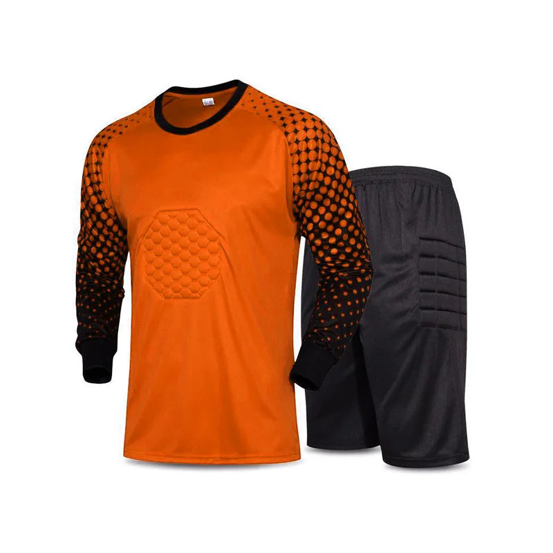 Boys Long Sleeve Polyester Soccer Goalkeeper Uniform Set