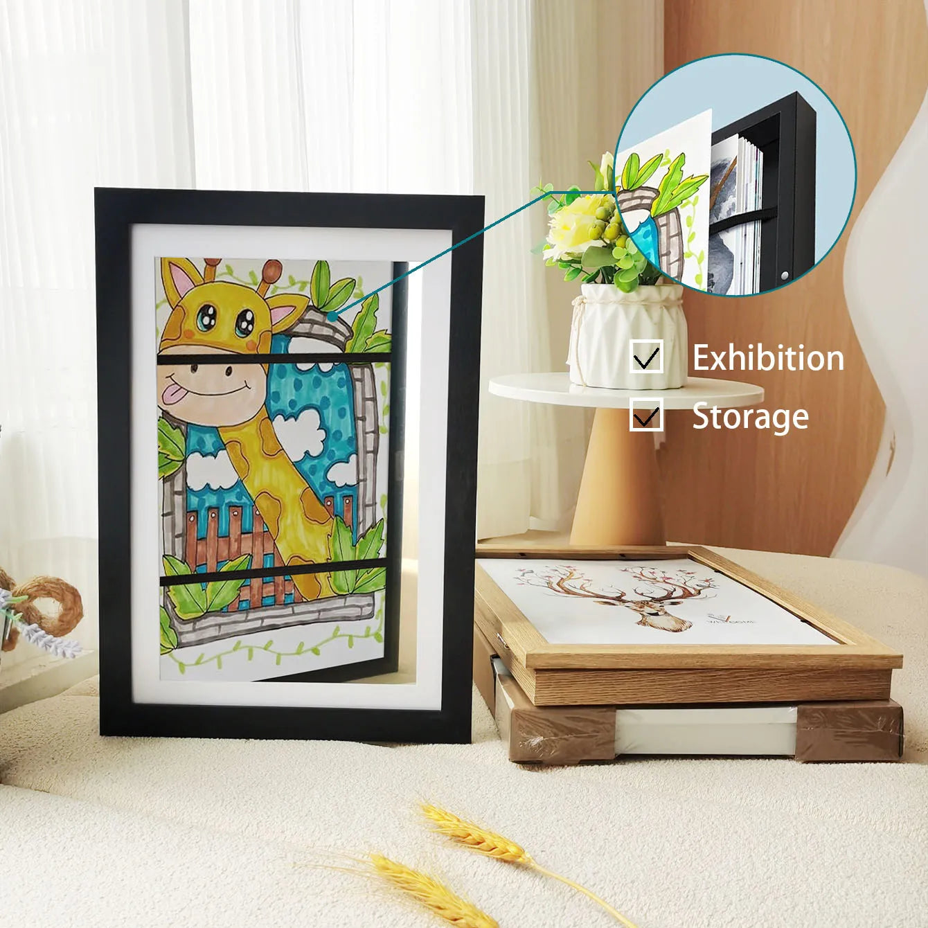 Children Art Frames Magnetic Front Open Changeable Kids Frametory for Poster Photo Drawing Paintings Pictures Display Home Decor - Buy online at  Vibe In Cart.