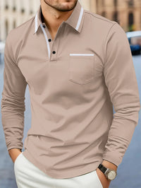 Spring and fall best-selling fashion golf men's lapel pocket comfortable casual sports solid color long sleeve breathable top - Buy online at  Vibe In Cart.