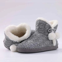 Litfun Winter Warm Plush Boots For Women Outdoor Soft Sole Non-slip Knit Furry Snow Boots Indoor Cozy Fur House Cotton Slippers - Buy online at  Vibe In Cart.