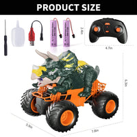 Remote Control Triceratops Toys Truck High Speed With Roar Light And For Kids 3-7 Ages Off Road Dinosaur Outdoor Cars For Boys - Buy online at  Vibe In Cart.