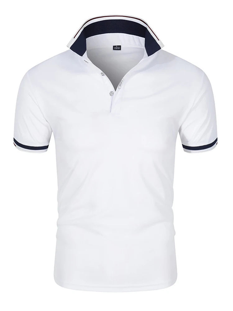 2025 new Polo T shirt for Men White Casual Short Sleeve Golf Polo Shirts Homme New Summer Clothes High Quality Ropa Hombre - Buy online at  Vibe In Cart.