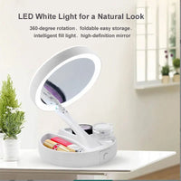 1X 10x Magnifying Vanity Mirror with LED Lighted Flexible Foldable Desk Makeup Mirror Lighting Dressing Makeup Lamp - Buy online at  Vibe In Cart.
