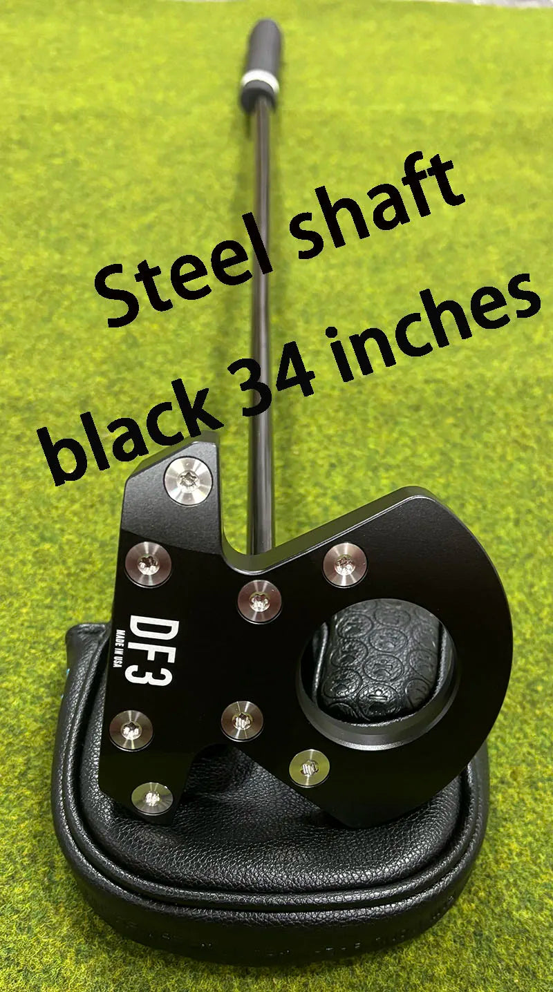 Right-Handed Golf Putter with Steel Shaft, 33-36 Inches, Black White