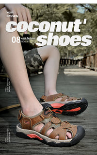 Summer Men's Sandals Classic Genuine Leather Sandals Fashion Outdoor Hiking Shoes Light  Breathable Non-slip Sneakers 38-48 - Buy online at  Vibe In Cart.