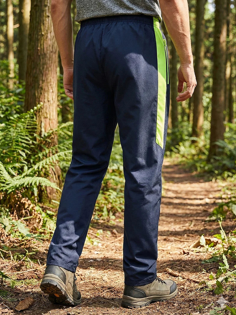 Men's Colorblock Patchwork Sports Pants with Zipper Side Pockets Spring Fall Breathable Quick Dry Hiking Running Trousers - Buy online at  Vibe In Cart.